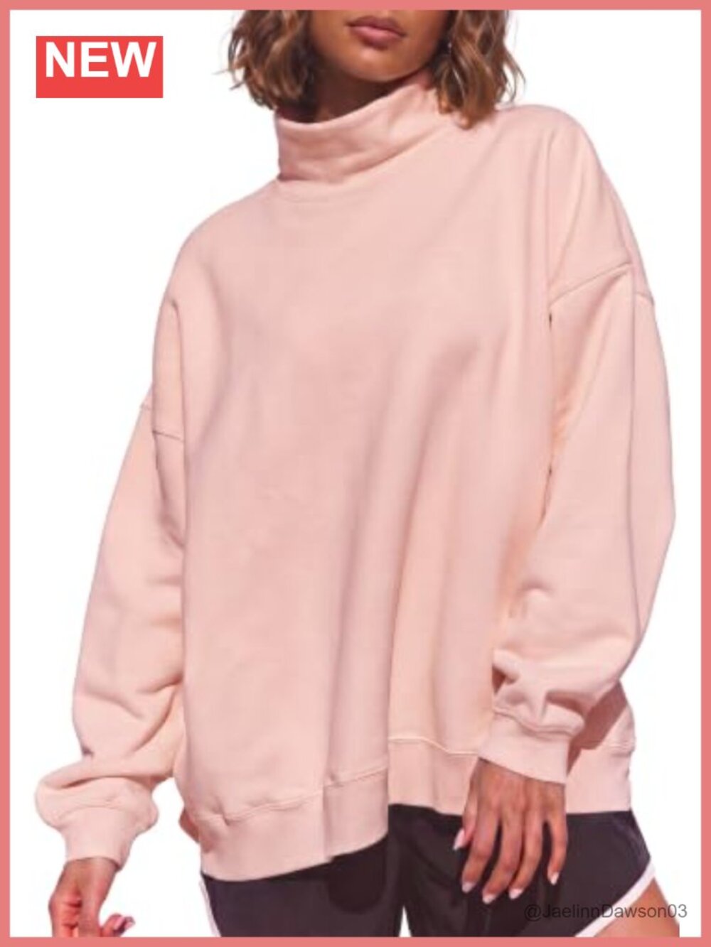 Womens Cotton Polyester Fleece Mock Neck Sweatshirt Sherpa Lined Hoodie